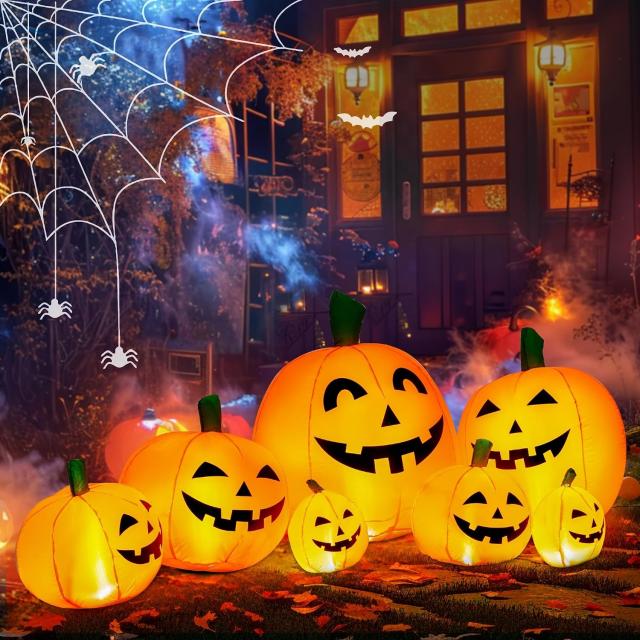 Tisejoy Halloween Inflatables Outdoor Decorations Pumpkin