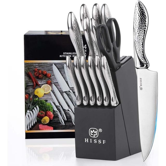 Knife Set for Kitchen with Block by Hissf
