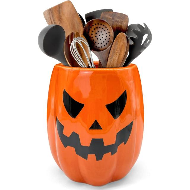 pinata Halloween Kitchen Decor Pumpkin Utensil Holder