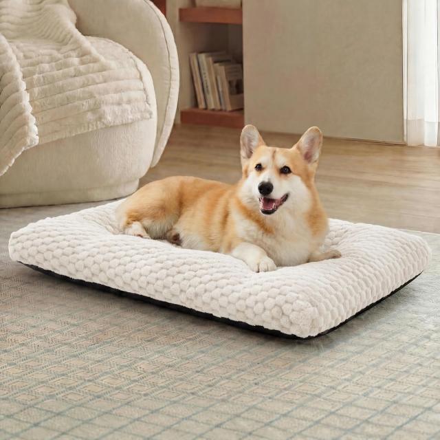 Bedsure Washable Bubble Fleece Dog Crate Bed