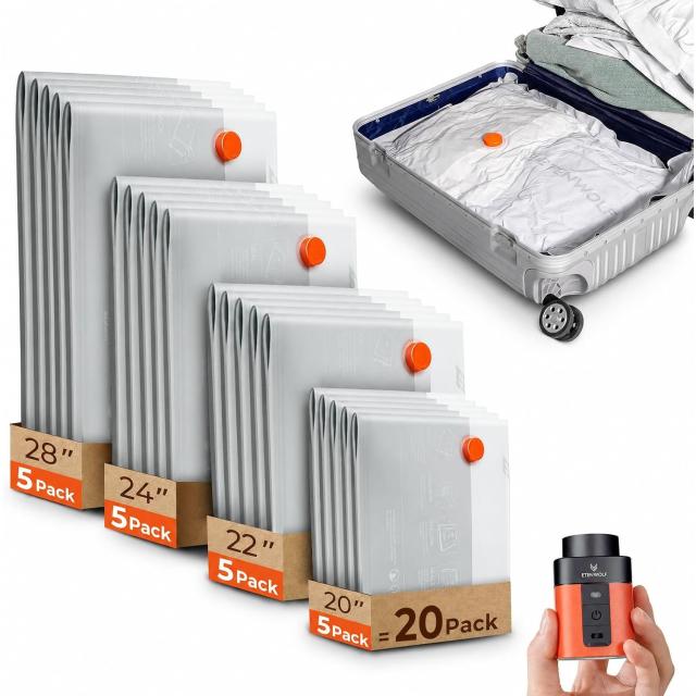 Vacuum Storage Bags Travel 20 Pack by Etenwolf