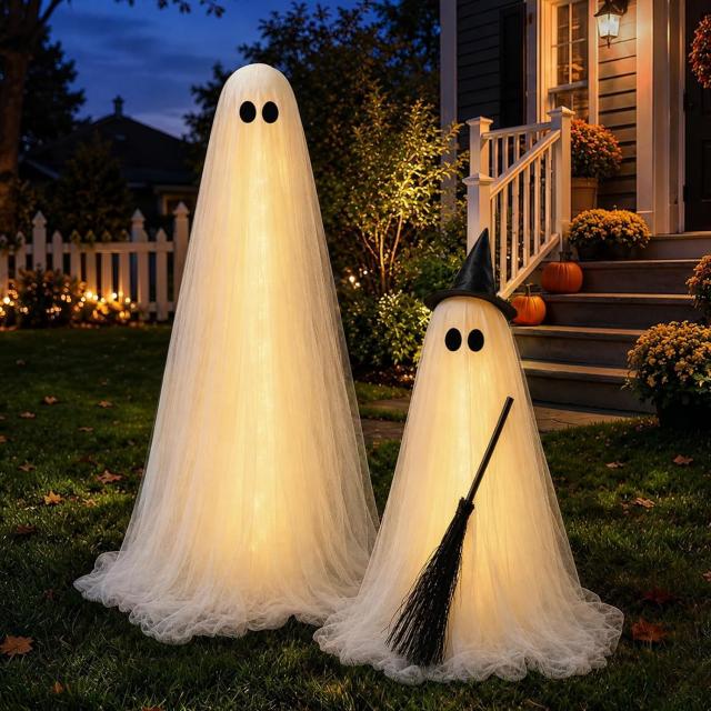 Zesua Halloween Spooky Ghost Decorations 2 Pack