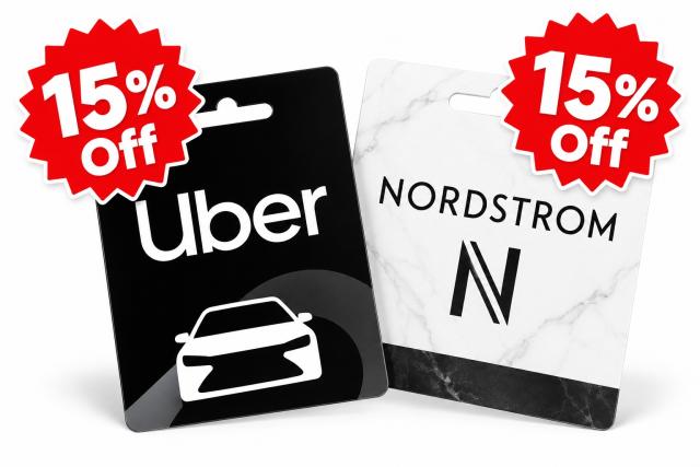 Uber Nordstrom and Several Other Gift Cards