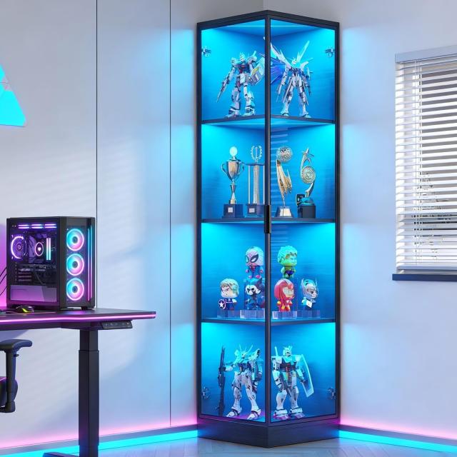 Brottar Corner Display Cabinet with Doors