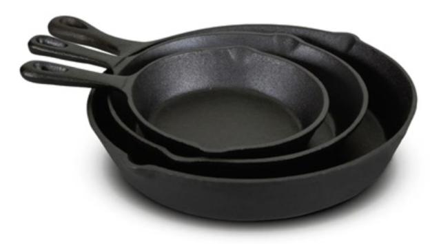 Jim Beam Cast Iron 3 Piece Skillet Set