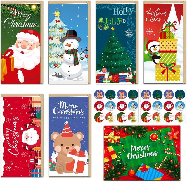 Christmas Money Cards with Envelopes 24 Pack