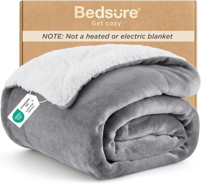 Bedsure GentleSoft Sherpa Fleece Throw Blanket