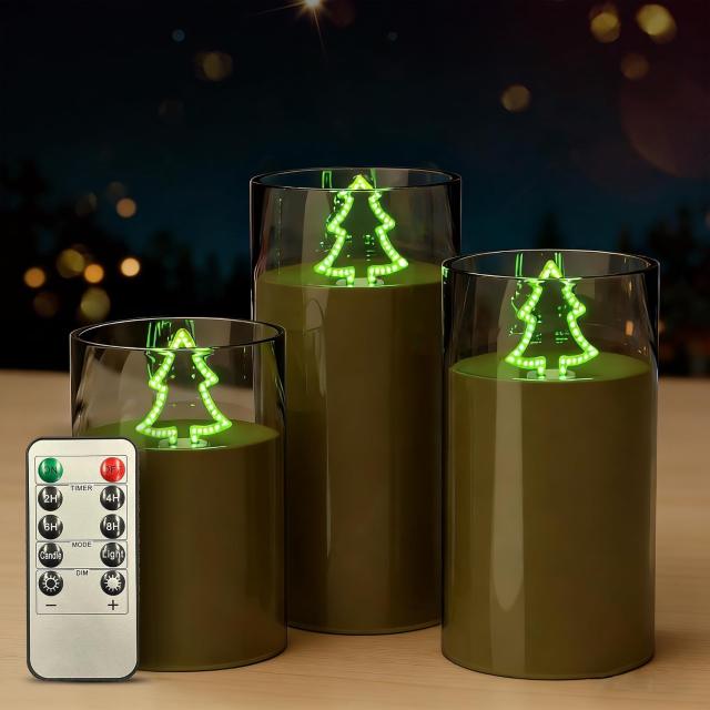 L LOHAS LED Electronic Candle Night Lights with Remote 3 Pack
