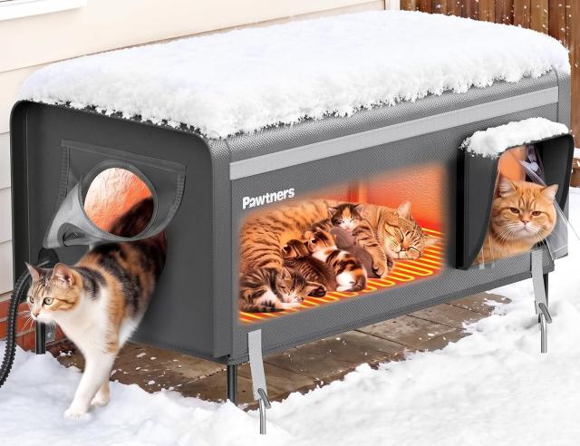 XXL Heated Outdoor Cat House by Pawtners