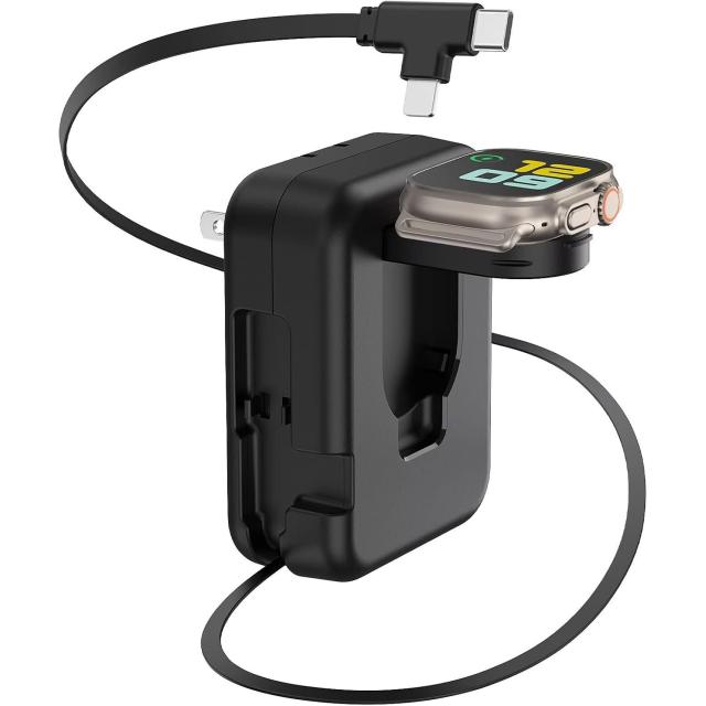 Apple Watch and Phone Beacoo 3-in-1 Retractable Wall Charger