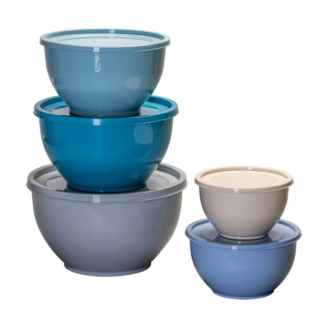 Mainstays 10-Piece Plastic Mixing Bowl Set