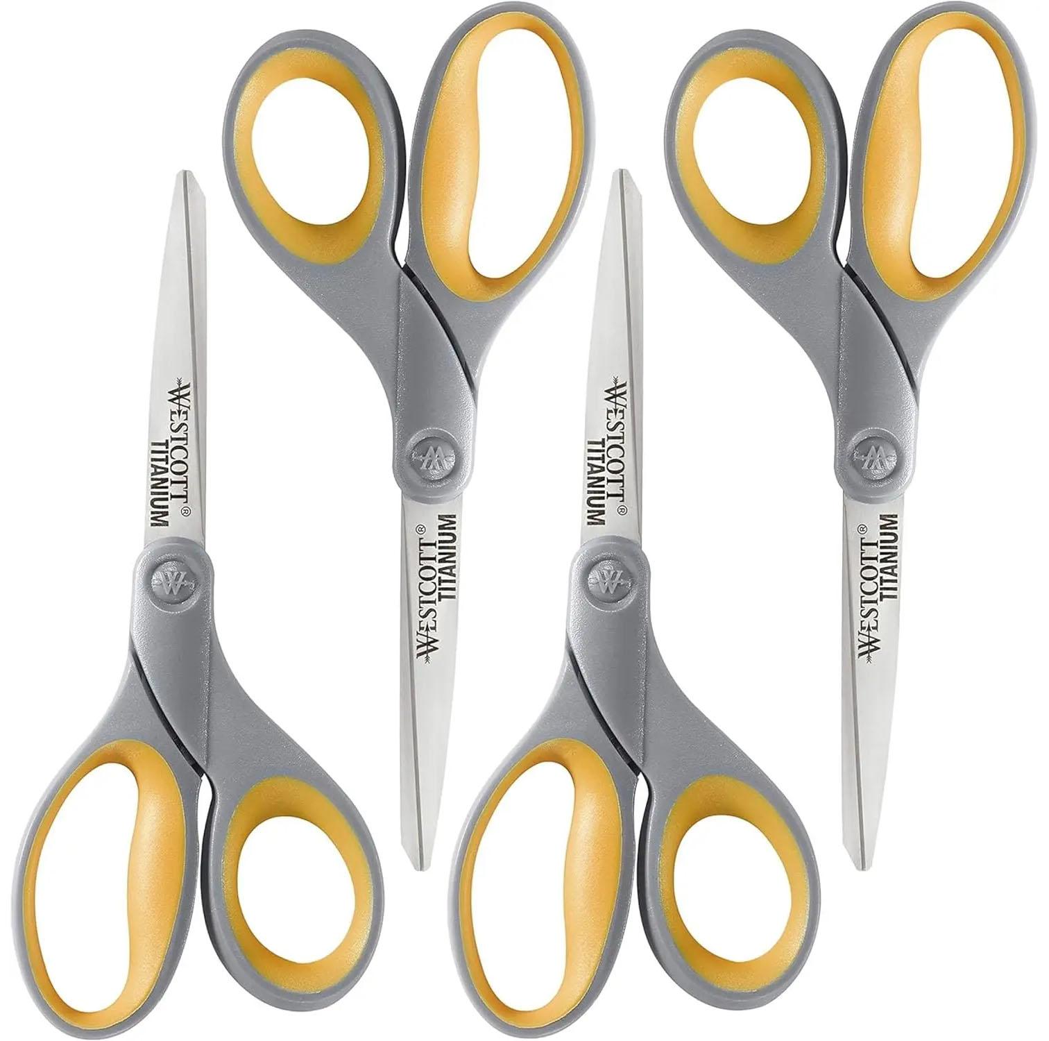 Westcott 17598 8in Titanium Scissors 4 Pack for $12.25