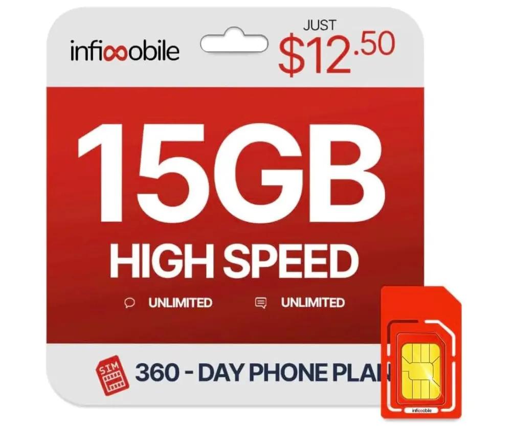 Infimobile 15GB Nationwide 12-Month Cell Phone Plan for $112.50 Shipped