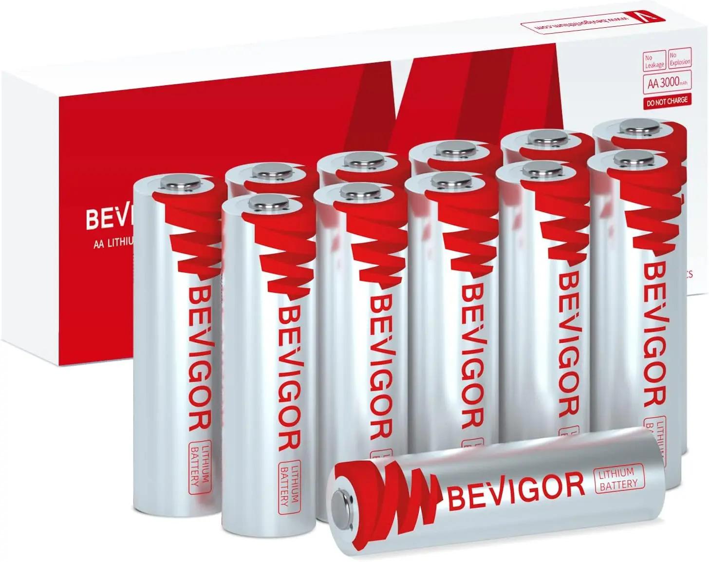 Bevigor AA Lithium Batteries 12-Pack for $10.94