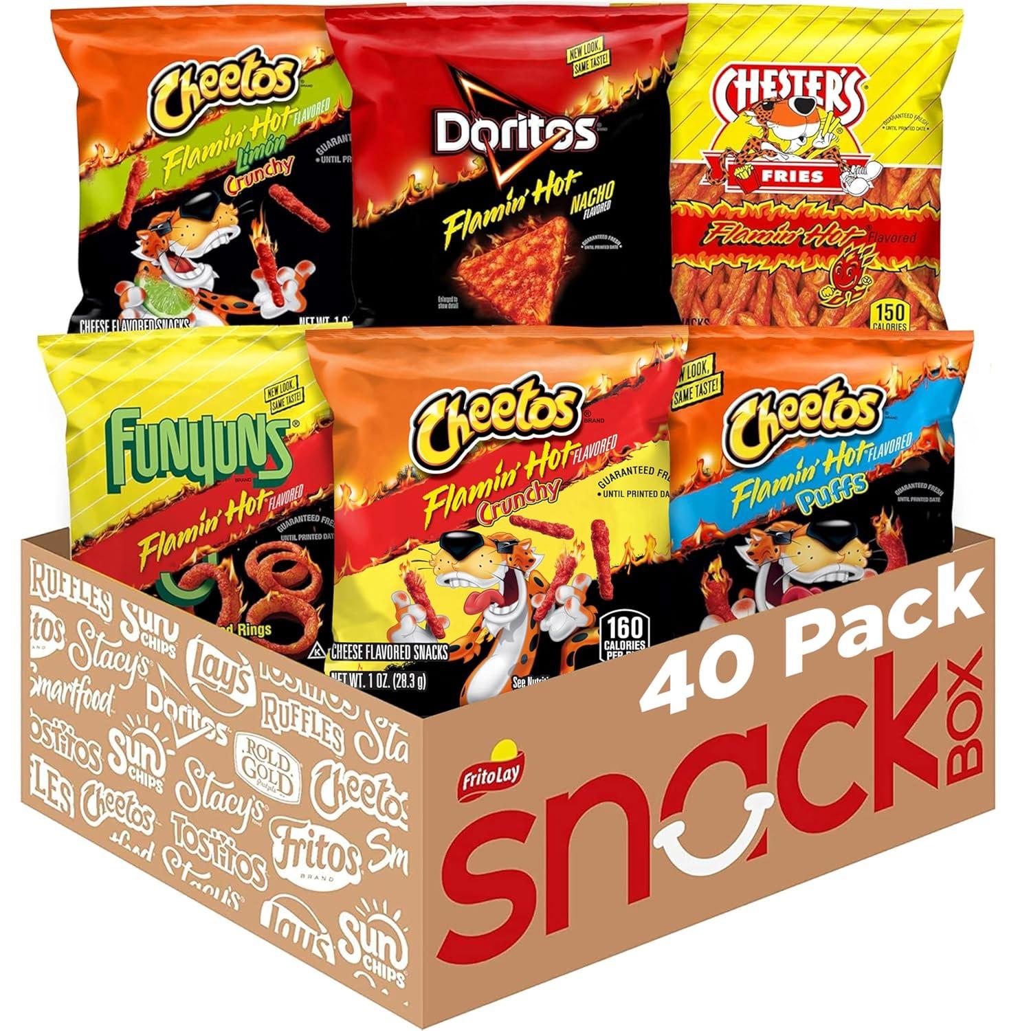 Frito Lay Flamin Hot Mix Variety 40 Pack for $13.09