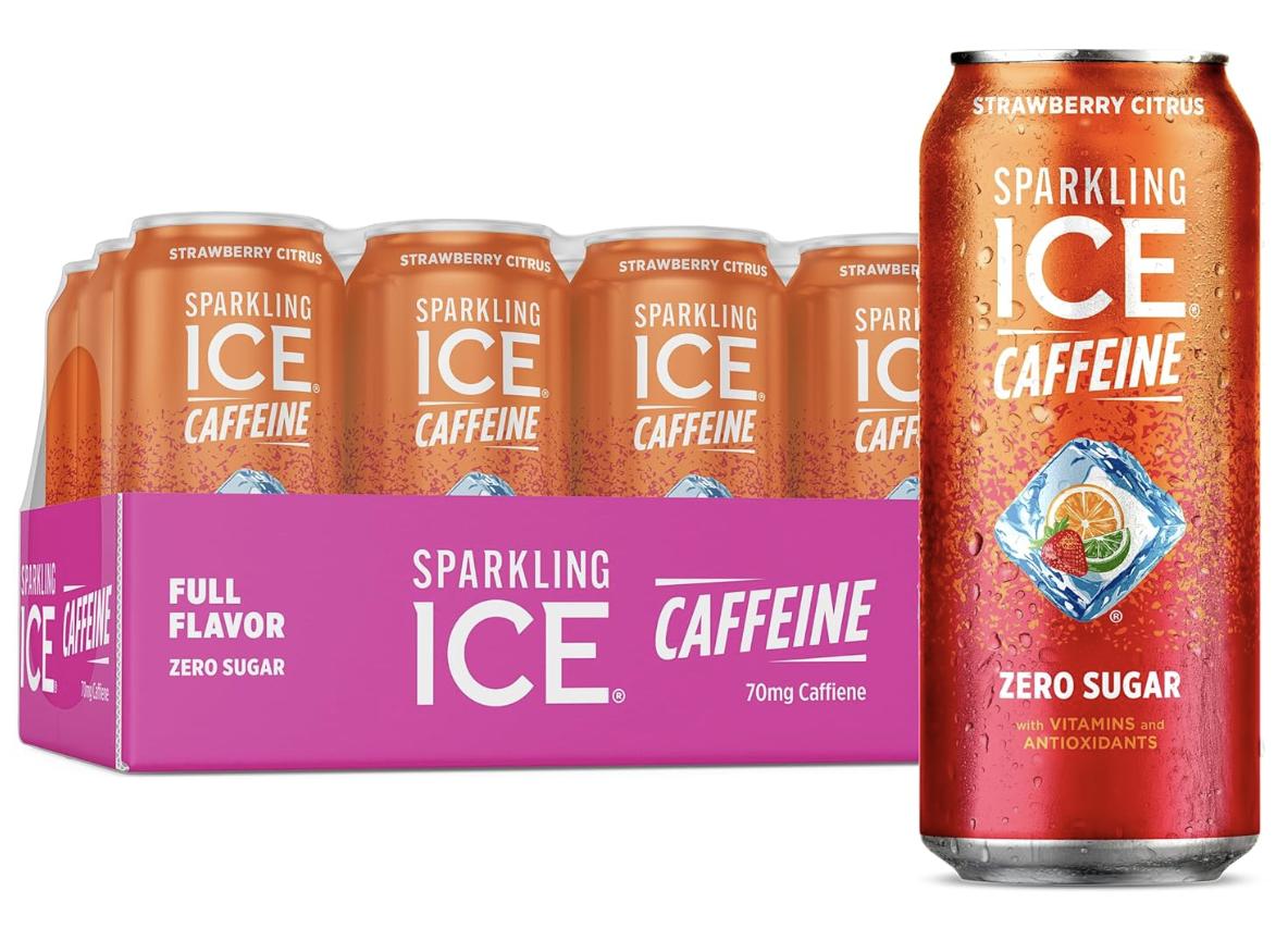 Sparkling Ice Caffeine Strawberry Citrus Sparkling Water 12 Pack for $11.40