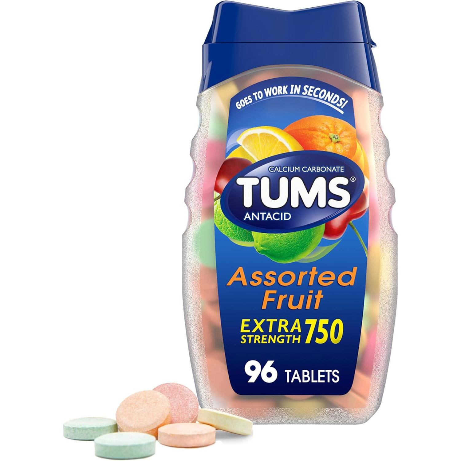 Tums Ultra Strength Chewable Antacid Tablets 96 Pack for $4.79