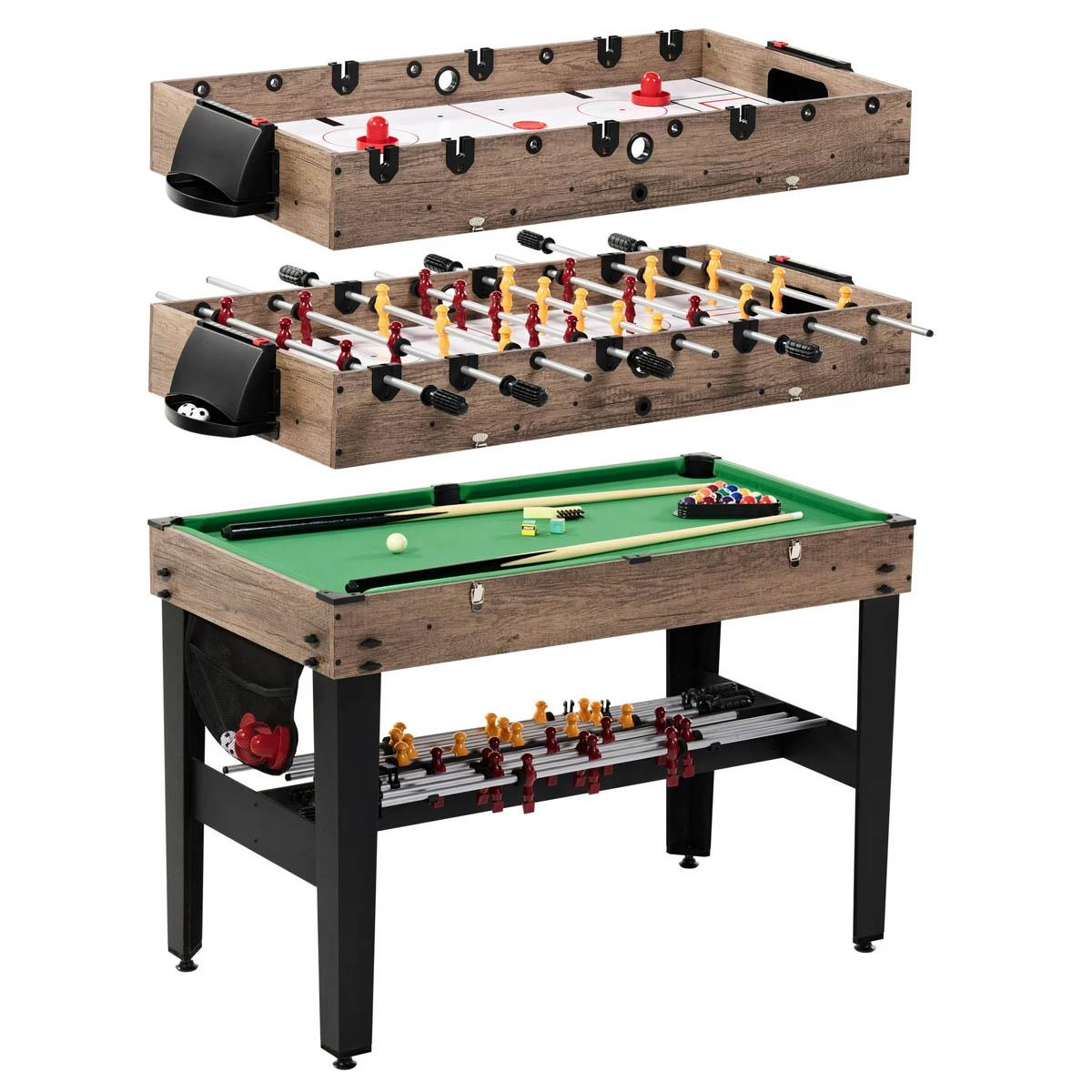 3-in-1 Pool Table Air Hockey Foosball Table Multi Game for $77.40 Shipped