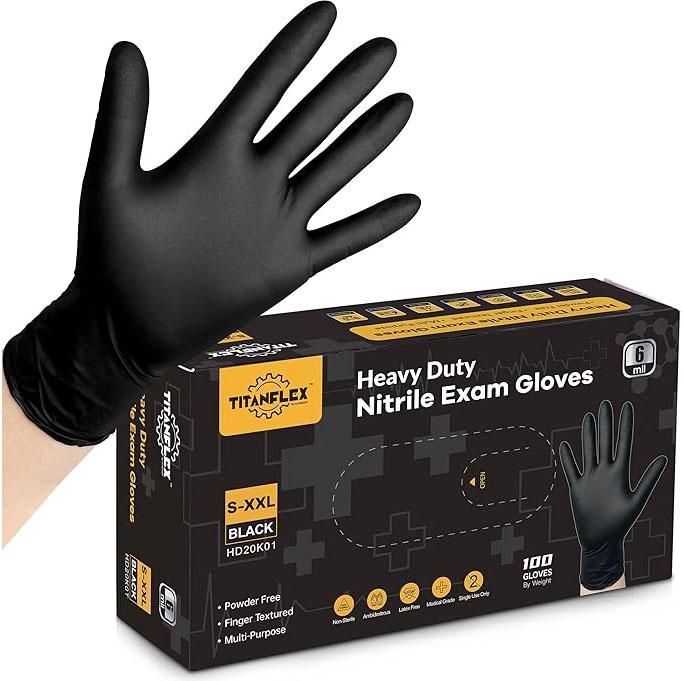 TitanFlex Heavy Duty Disposable Nitrile Gloves for $9.98