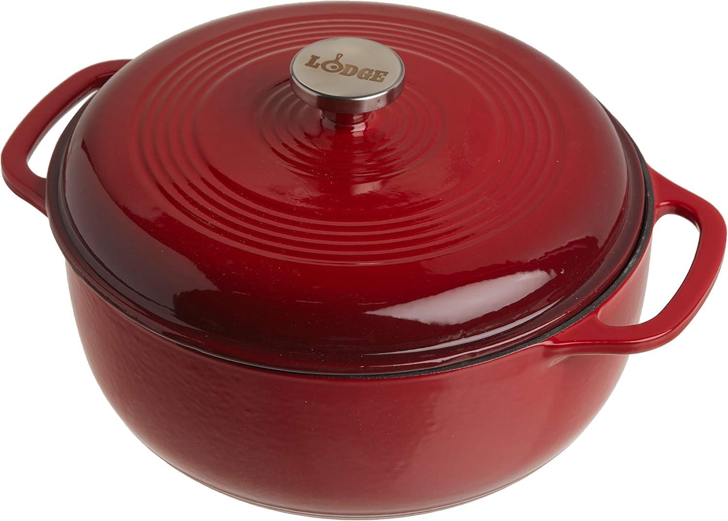 Lodge 6Q Enameled Cast Iron Dutch Oven with Lid for $54.90 Shipped