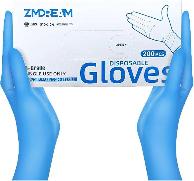 Nitrile 4-mil Gloves by Zmdream 200 Pack for $7.34