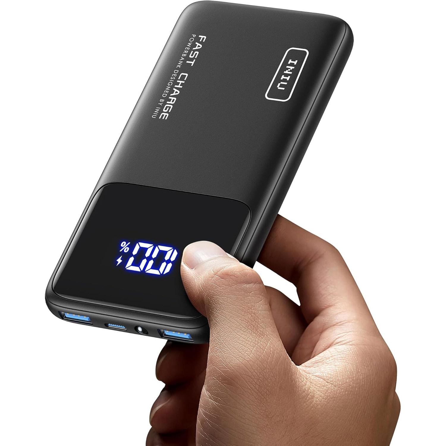INIU 10000mAh 22.5w PD 3.0 QC4 USB-C Portable Power Bank for $11.87