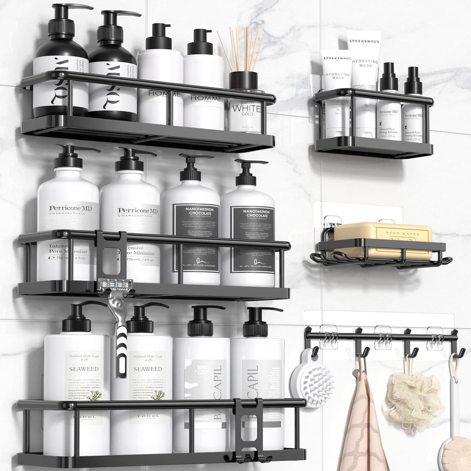 Shower Caddy Organizers with 12 Hooks 6 Pack for $9.59