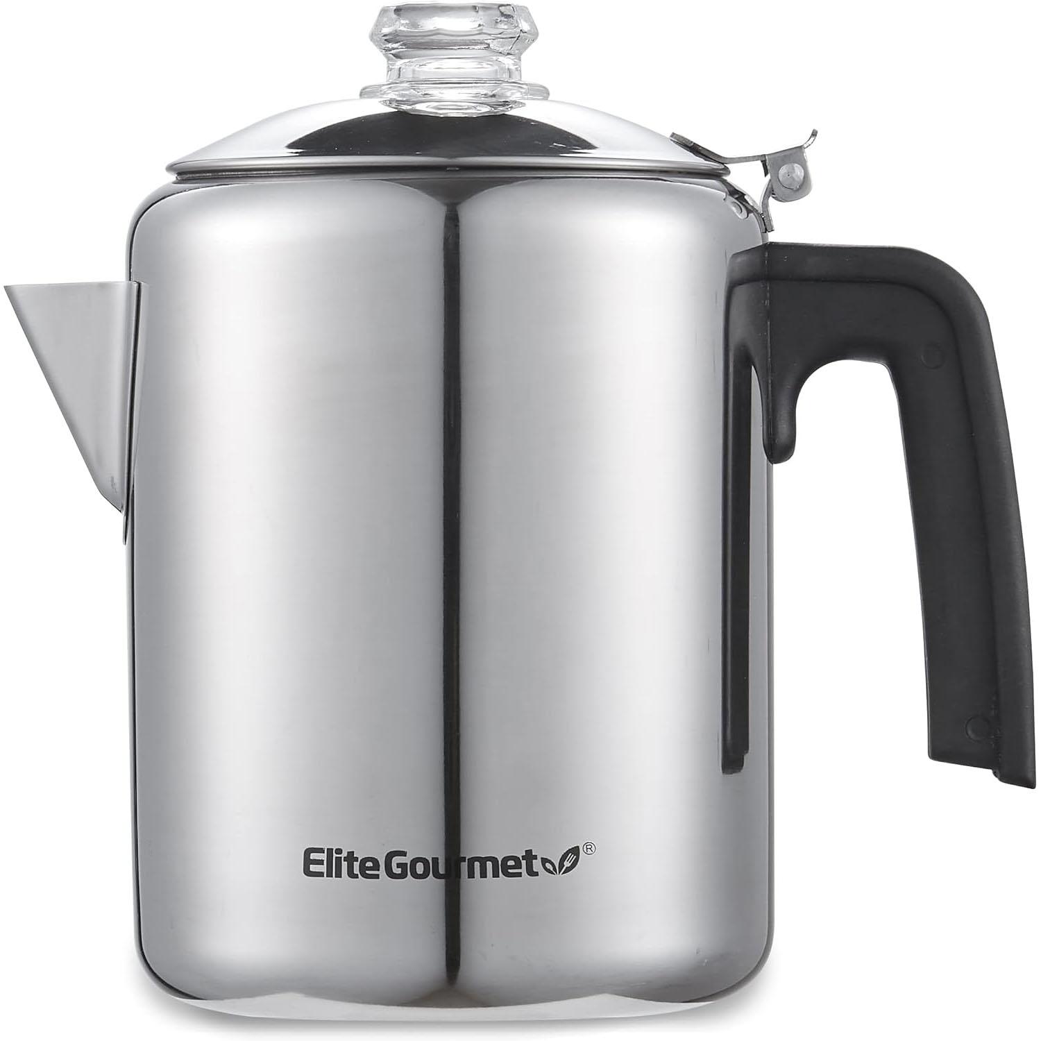 Elite Gourmet EC008X Classic 8-Cup Stovetop Coffee Percolator for $14.05