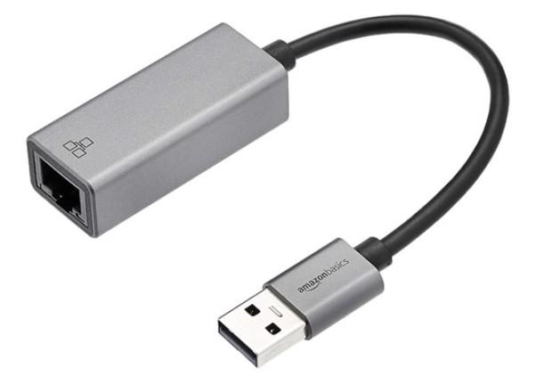 Amazon Basics Aluminum USB 3.0 Gigabit Ethernet Adapter for $5.70