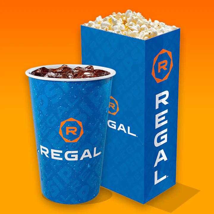 Regal Cinemas 2 Movie Tickets + 2 Drinks + Popcorn for $30