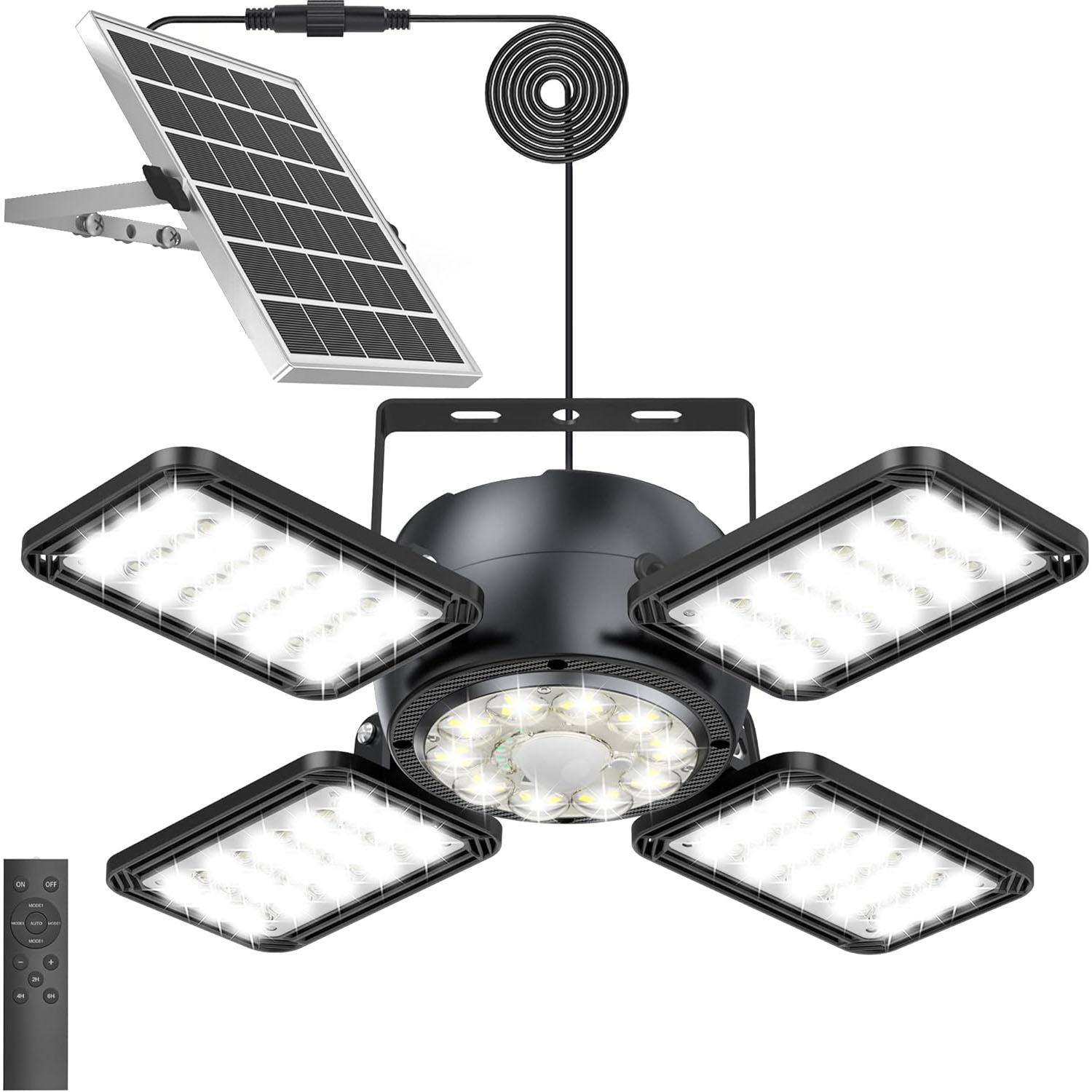 Solar Shed Light Outdoor Indoor Motion Sensor Pendant Light for $22.94