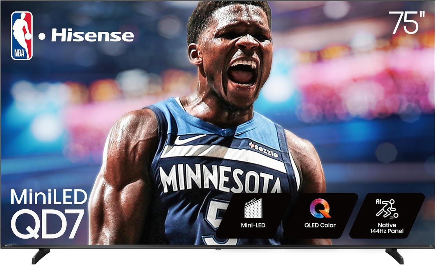 75in Hisense Class QD7 Mini-LED QLED 4K TV for $649.99 Shipped
