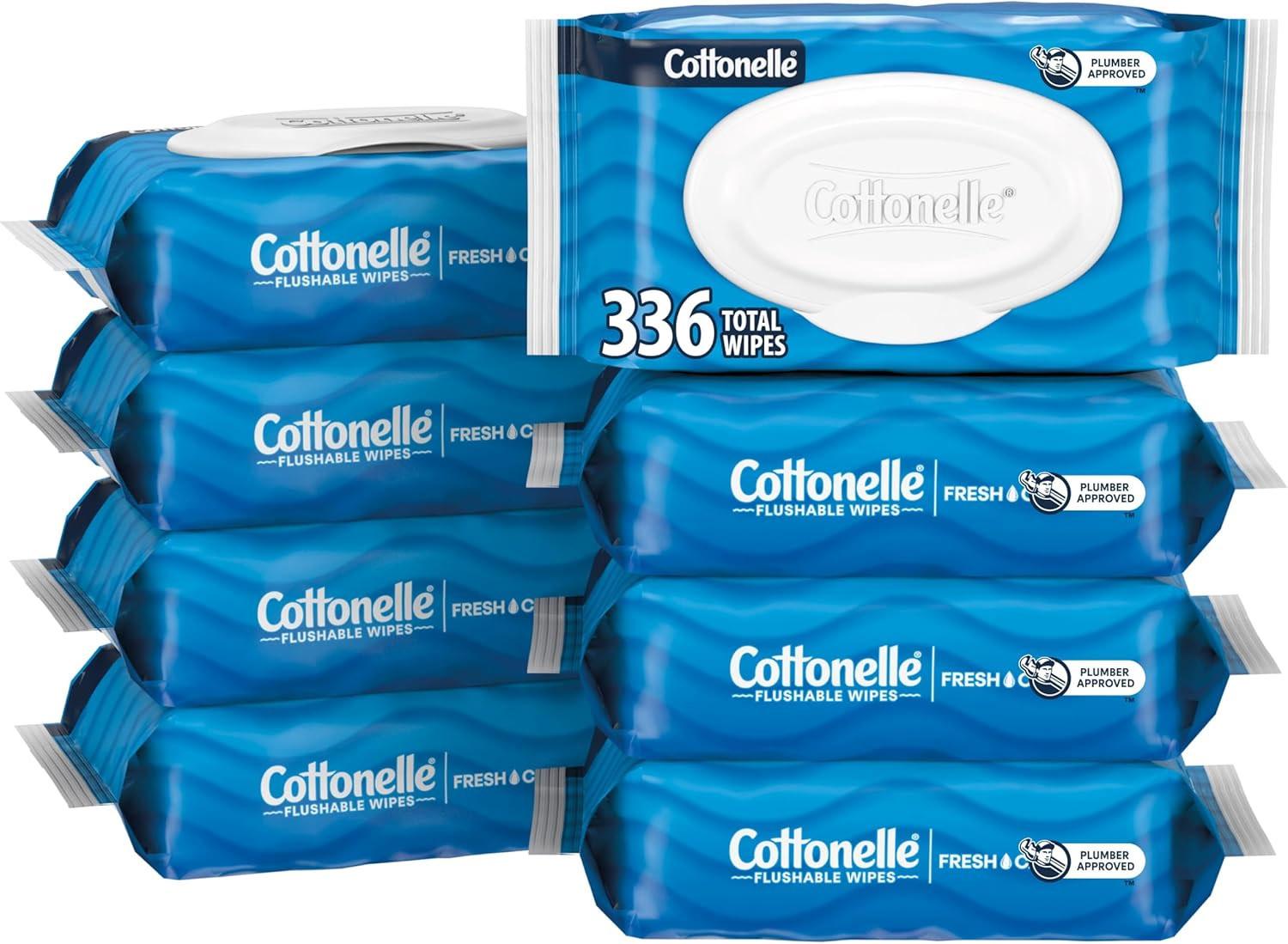Cottonelle Flushable Wet Wipes 8 Pack for $11.13