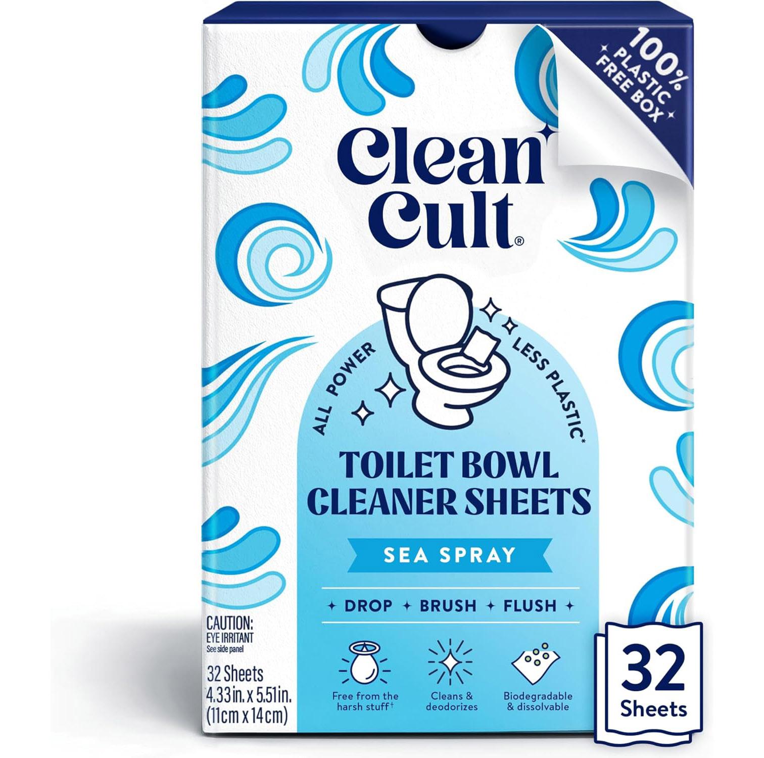 Cleancult Toilet Bowl Cleaner Sheets 32 Pack for $3.79