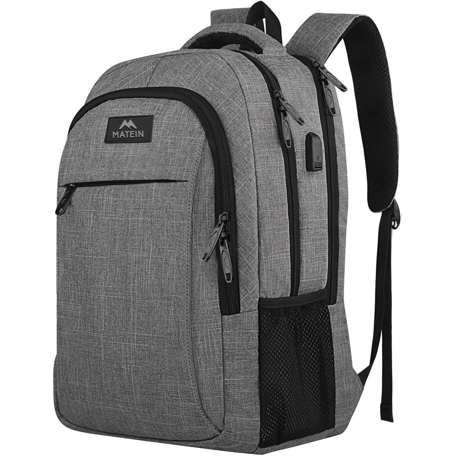 Matein 15.6in Travel Laptop Backpack with USB Charging Port for $17.58