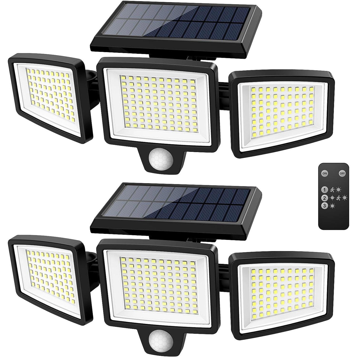 Tuffenough Solar Outdoor Lights 2500LM 210 LED Security Lights for $14.24 Shipped