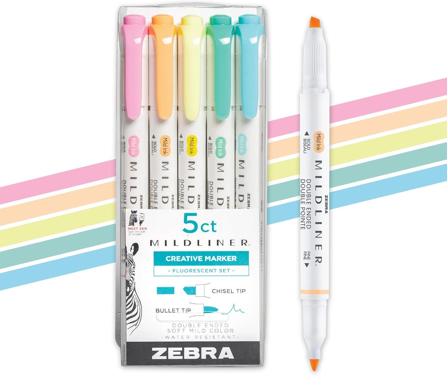 Zebra Pen Mildliner Double-Ended Highlighter Set for $5