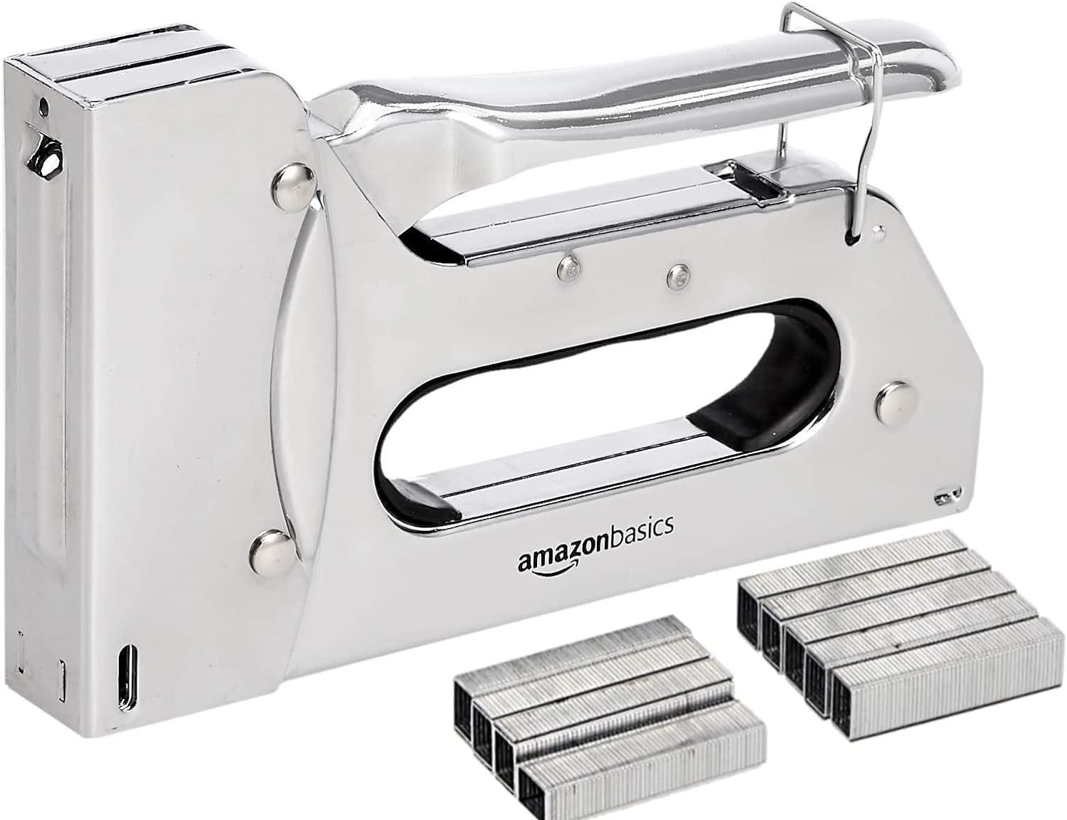 Amazon Basics Manual Staple Gun with 1000 Staples for $10.49