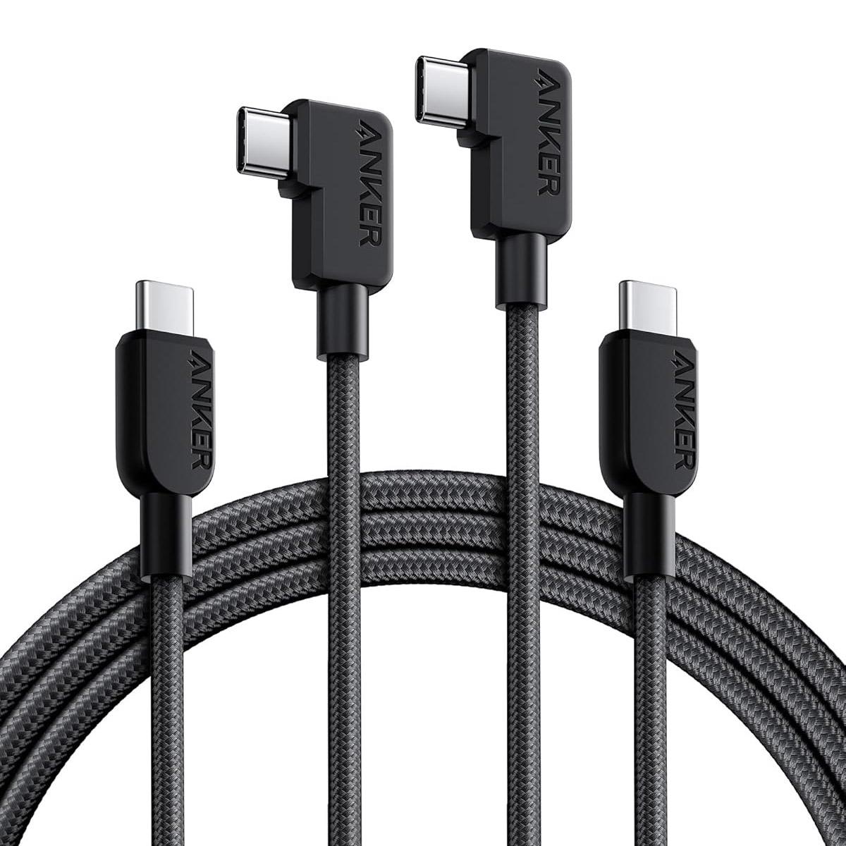 Anker 240W USB Type-C 90-Degree Right Angle Cables 2 Pack for $9.99