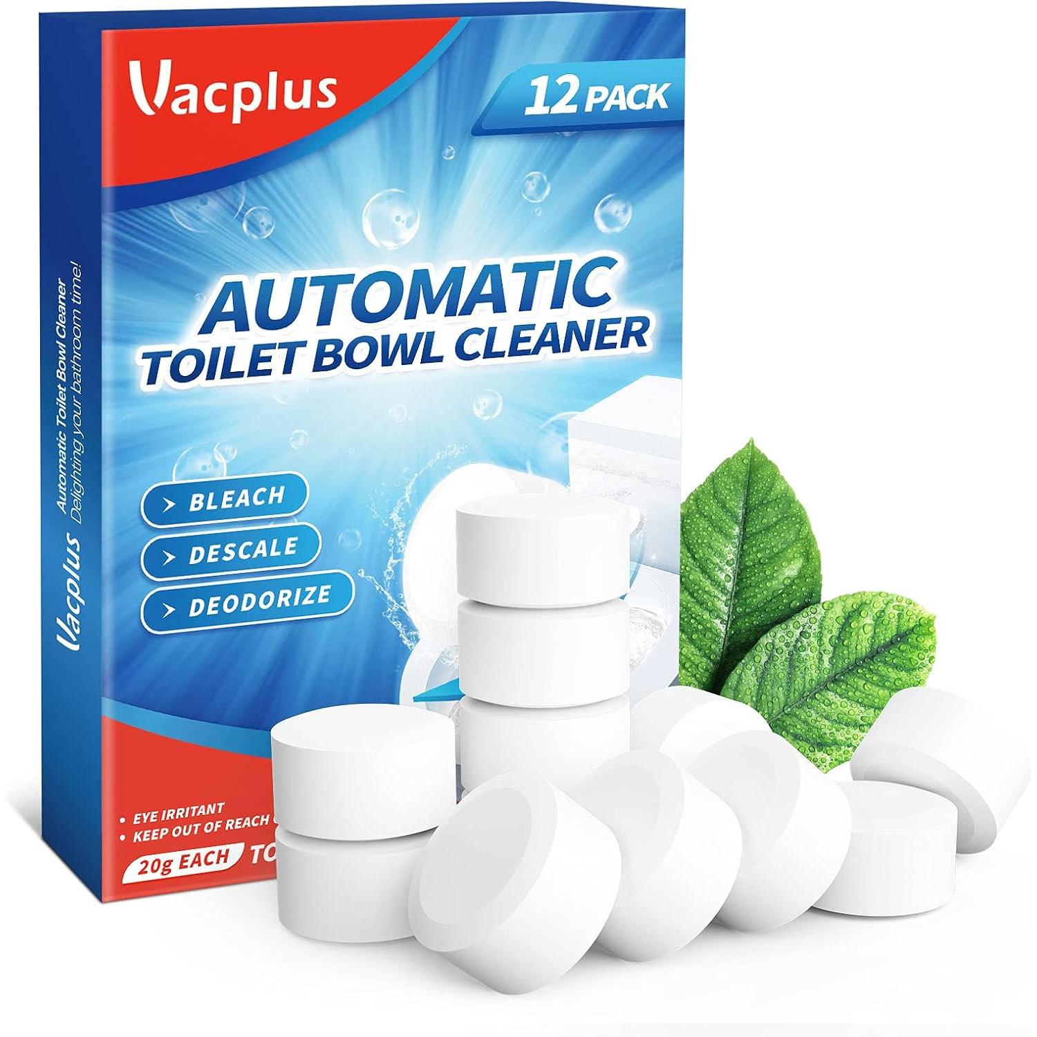 Vacplus Toilet Bowl Cleaner Tablets 12 Pack for $4.04
