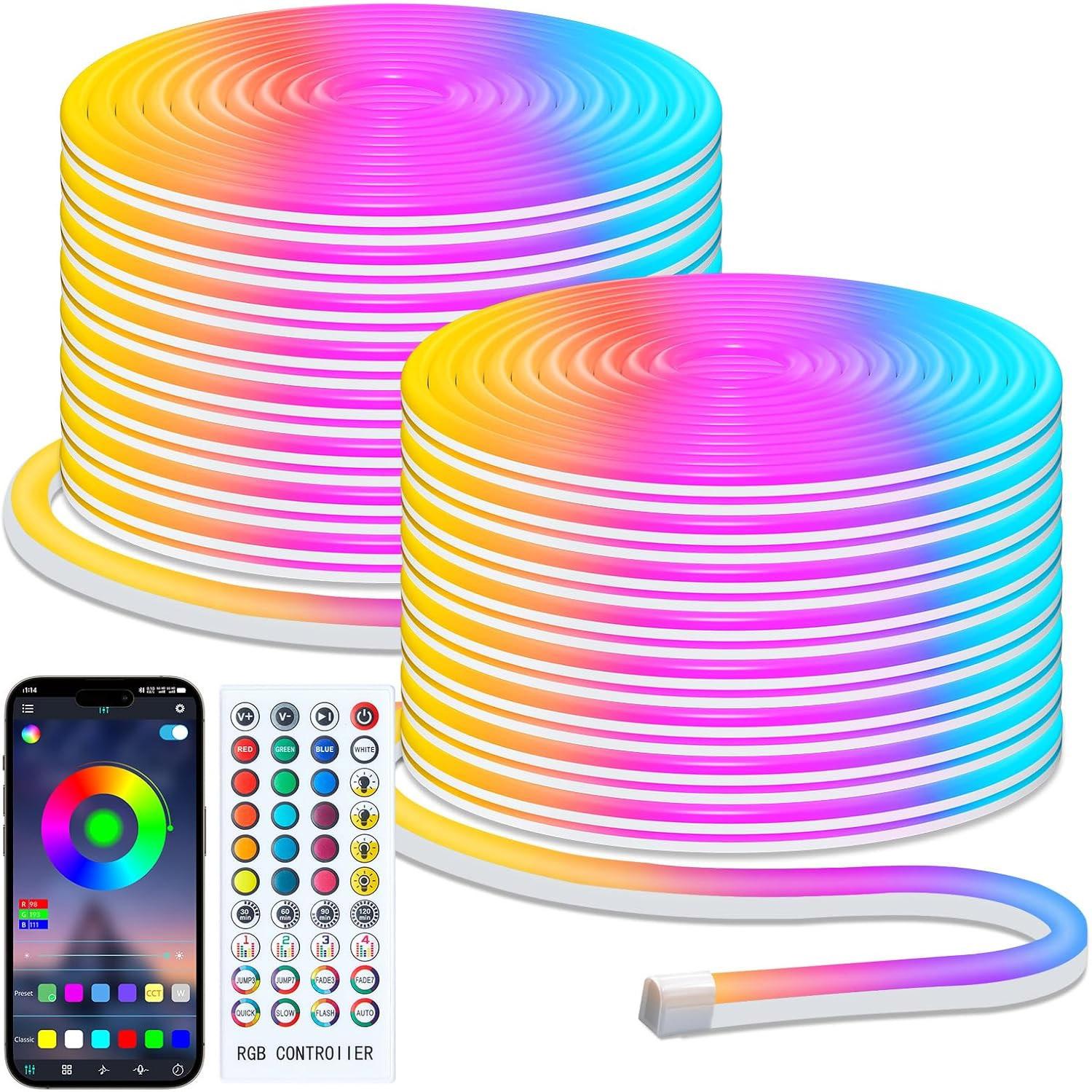 Minetom RGB LED Outdoor Neon Rope Lights for $15.99