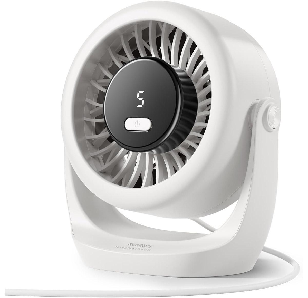 Diveblues 5 Speed USB Mini Desk Turbo Fan for $9.02