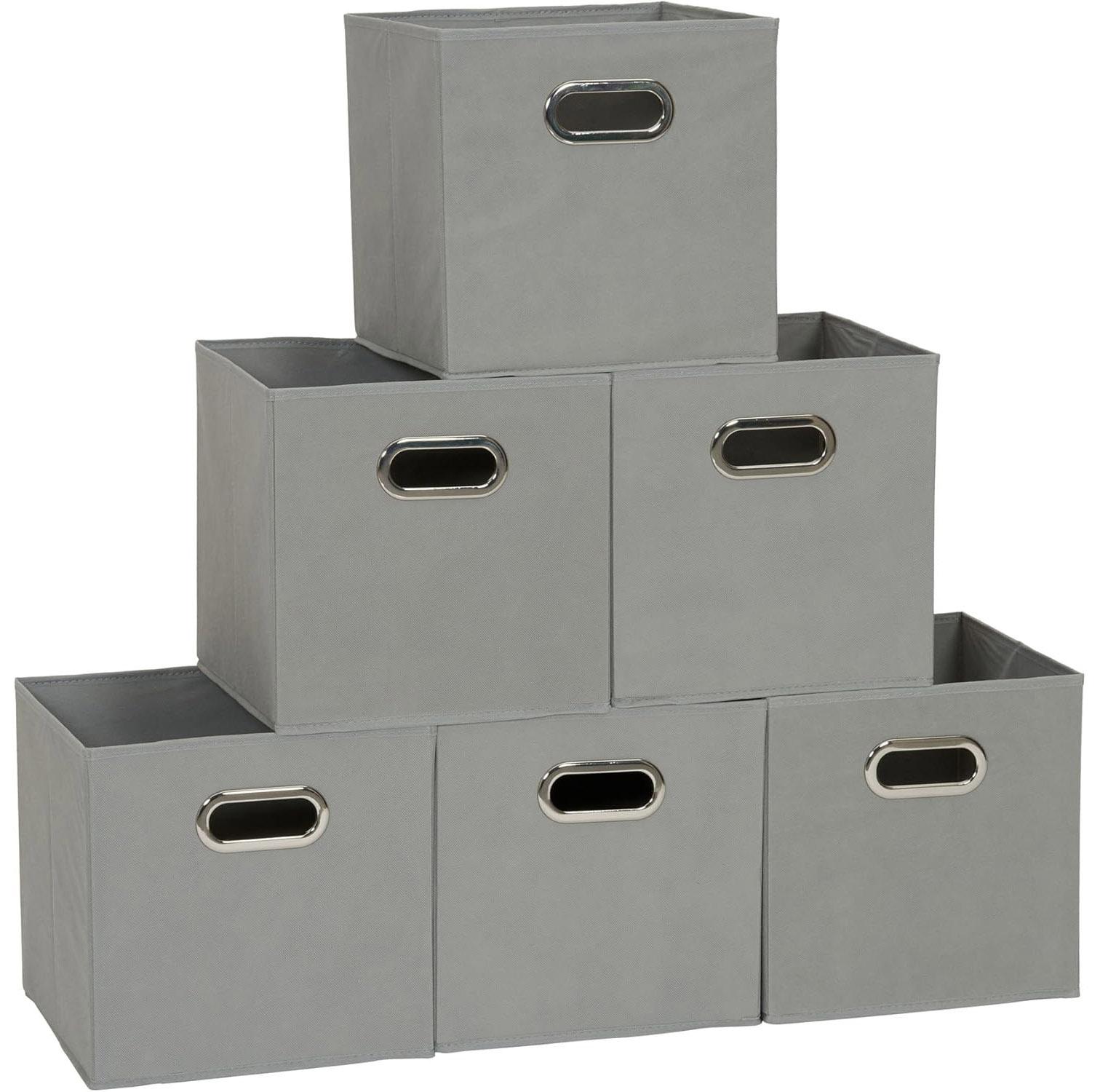 Household Essentials Foldable Fabric Storage Bins 6 Pack for $11.73