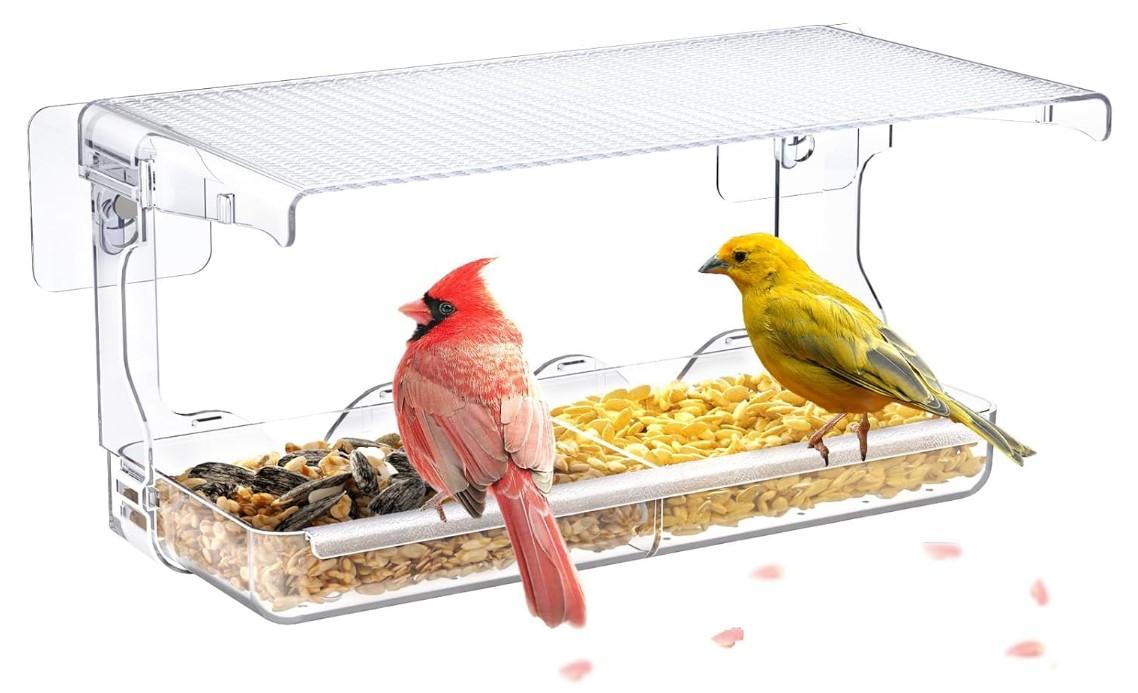Sunally Clear View Adhesive Window Bird Feeder for $4.49