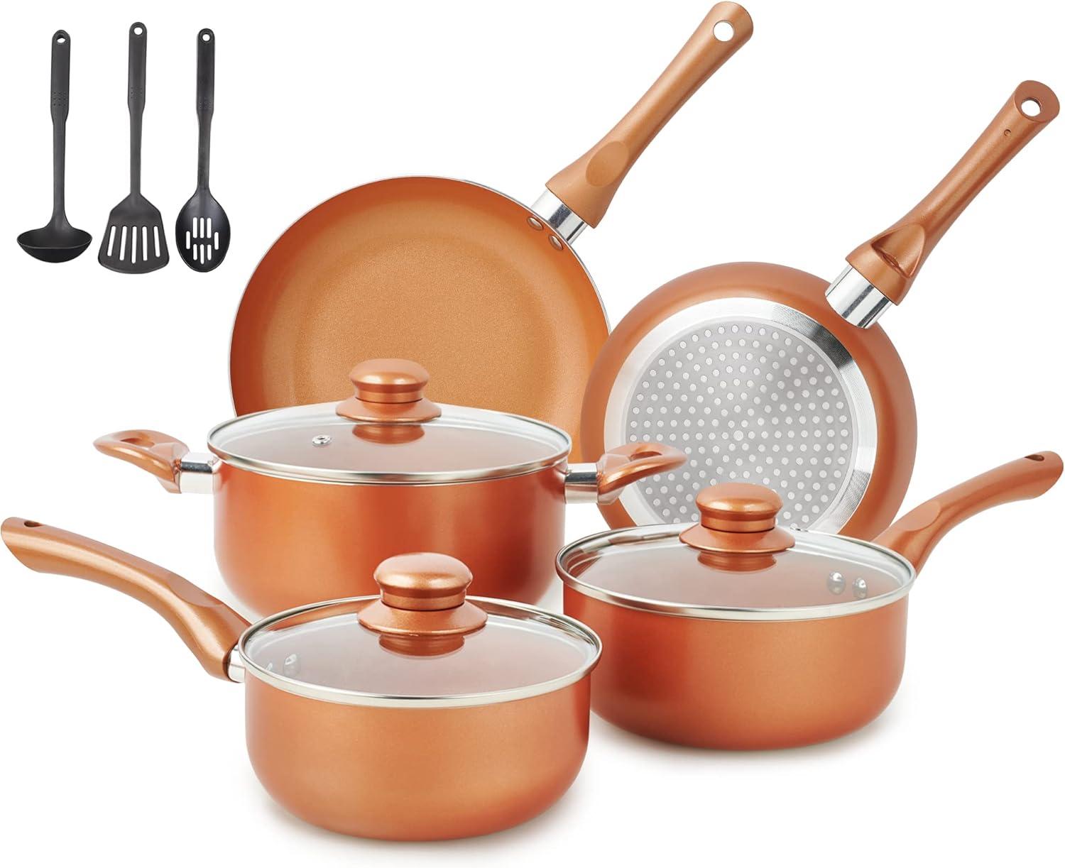 M Melenta Pots and Pans Set Ultra Nonstick Cookware Set for $27.49