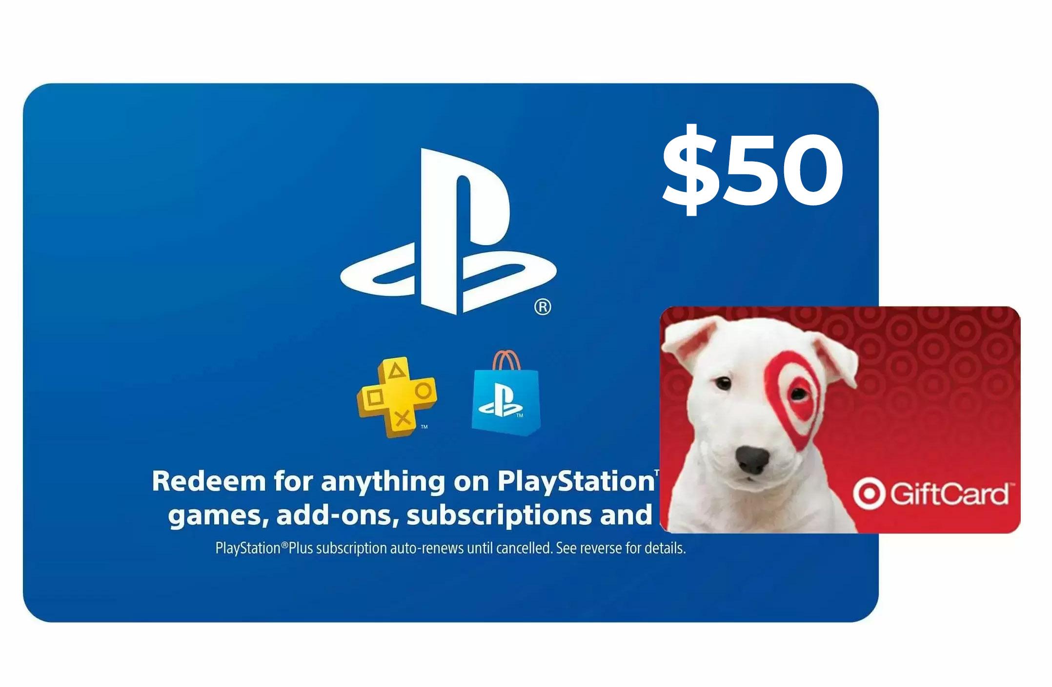 $50 PlayStation Store Gift Card + $5 Target Gift Card for $50
