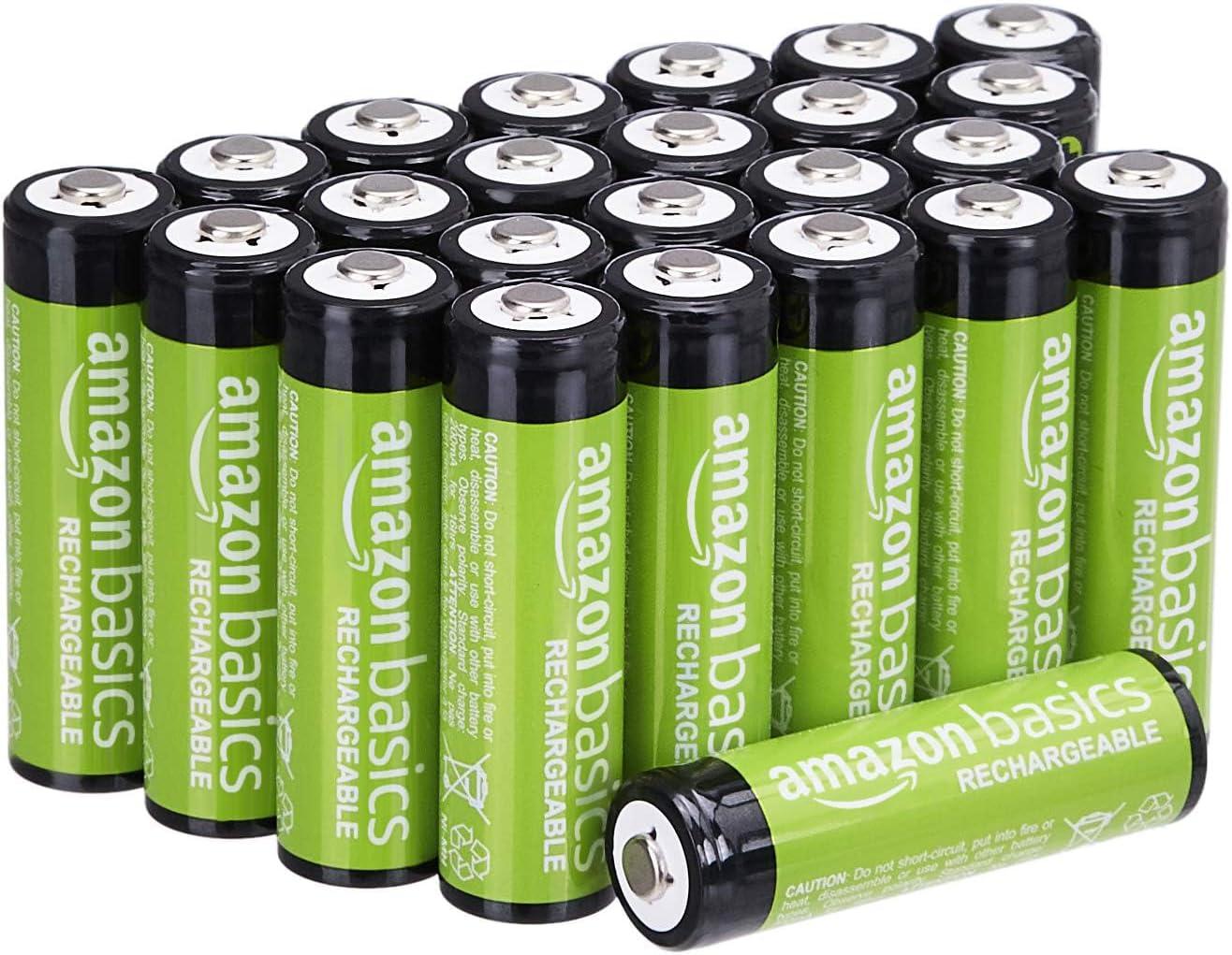 Amazon Basics AA Rechargeable Batteries 24 Pack for $18.85