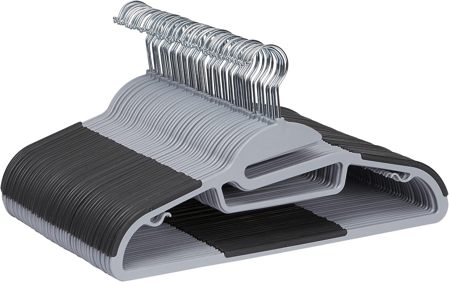 Amazon Basics Rubber Coated Plastic Hangers 50 Pack for $18.99