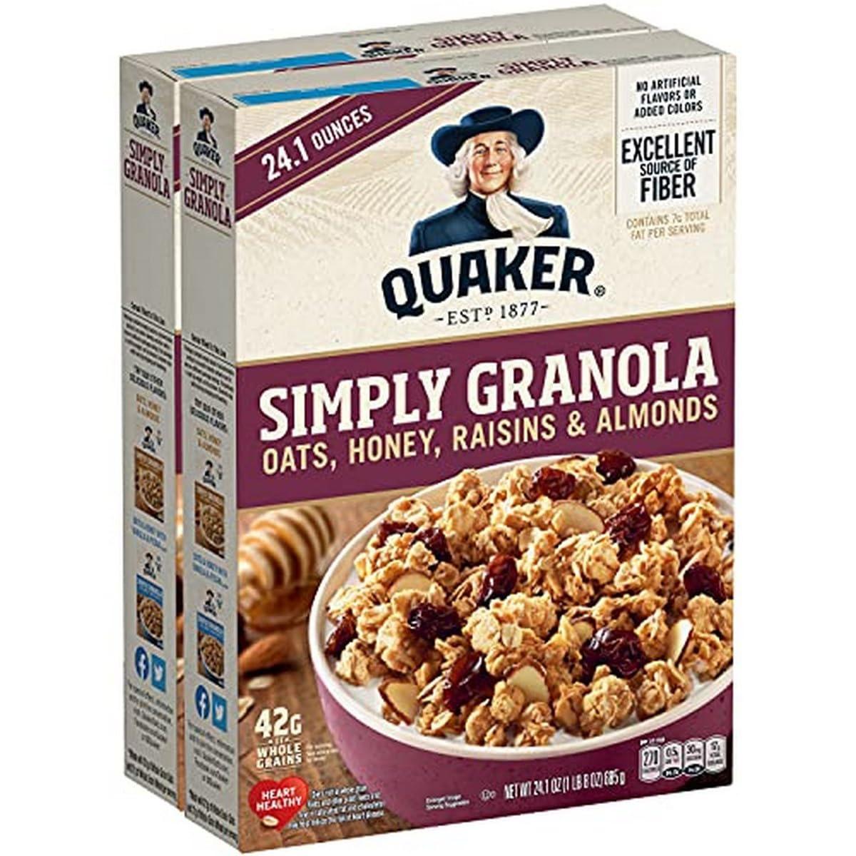 Quaker Simply Granola Honey and Raisin 2 Pack for $6.97