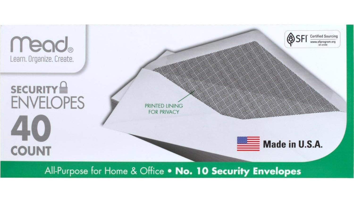 Mead #10 Regular Mail Envelopes 40 Pack for $1.16